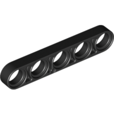 black technic liftarm thin 1 x 5