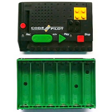 code pilot - brick top with green battery holder