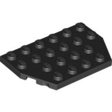 black wedge plate 4 x 6 cut corners