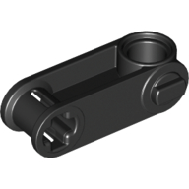 black technic axle and pin connector perpendicular 3l with pin hole