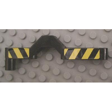 black technic liftarm modified crossover offset 1 x 9 with black and yellow danger stripes pattern on both sides stickers - set 8462