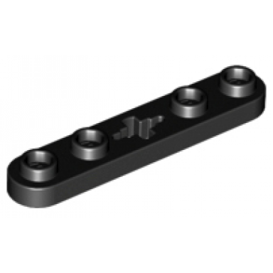 black technic plate 1 x 5 with smooth ends 4 studs and center axle hole