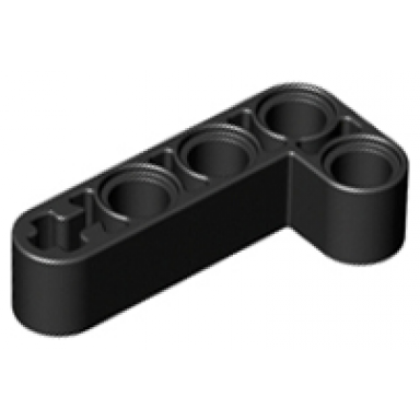black technic liftarm modified bent thick l-shape 2 x 4