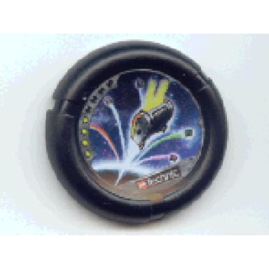 throwing disk with throwbot jet slizer judge pips lego technic logo and flying boxes in space pattern