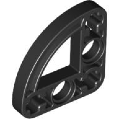 black technic liftarm modified l-shape quarter ellipse thin 3 x 3