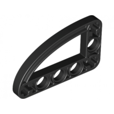 black technic liftarm modified l-shape quarter ellipse thin 3 x 5