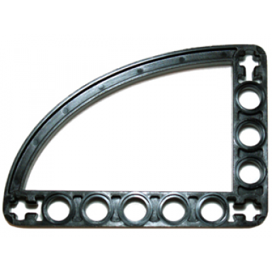 black technic liftarm modified l-shape quarter ellipse thin 5 x 7