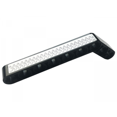 black technic liftarm modified bent thick 1 x 9 7 - 3 with silver tread plate pattern sticker - set 42108