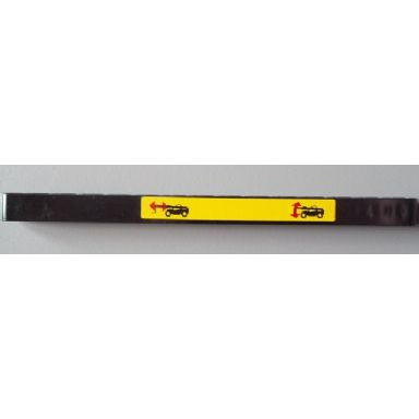 black technic liftarm thick 1 x 15 with forklift arm and double arrows pattern sticker - set 8295