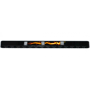 black technic liftarm thick 1 x 15 with bolted metal plates cracks and lava pattern model left side sticker - set 70314