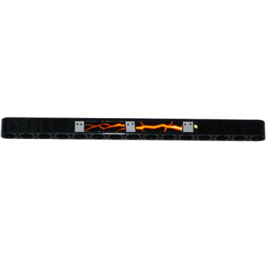 black technic liftarm thick 1 x 15 with bolted metal plates cracks and lava pattern model right side sticker - set 70314