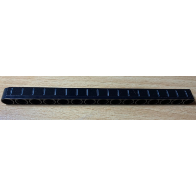 black technic liftarm thick 1 x 15 with white lines on black background pattern sticker - set 42078