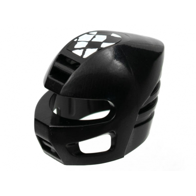 black technic figure accessory competition helmet with checkered flag pattern sticker - set 8300