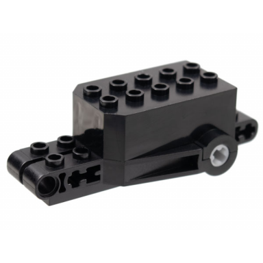 black pullback motor 9 x 4 x 2 1 3 with black base and studs on liftarms