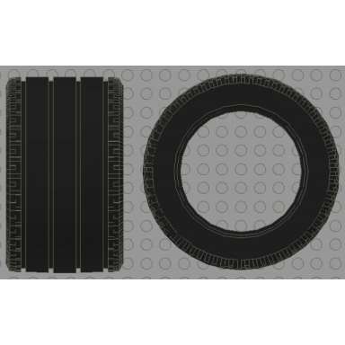 black tire 81.8 x 50 technic straight tread