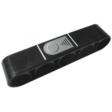 black technic liftarm thick 1 x 5 with silver belt buckle pattern sticker - set 8010