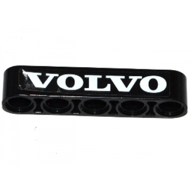 black technic liftarm thick 1 x 5 with white volvo pattern sticker - set 42053
