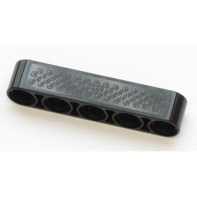 black technic liftarm thick 1 x 5 with silver and black tread plate pattern sticker - set 42043