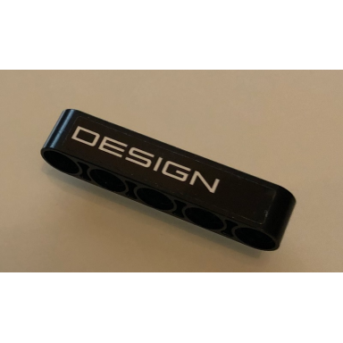 black technic liftarm thick 1 x 5 with white design on black background pattern sticker - set 42096