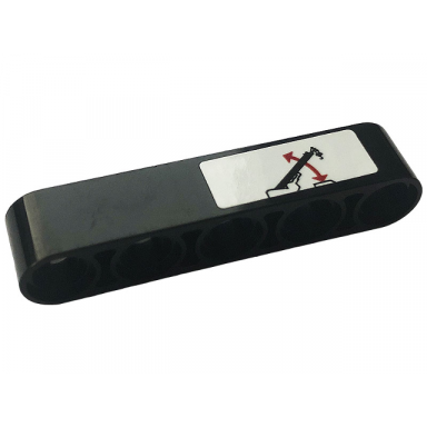 black technic liftarm thick 1 x 5 with lifting arm sign pattern sticker - set 42108