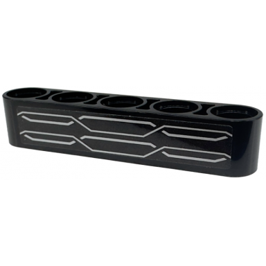 black technic liftarm thick 1 x 5 with silver grille lines pattern sticker - set 42153