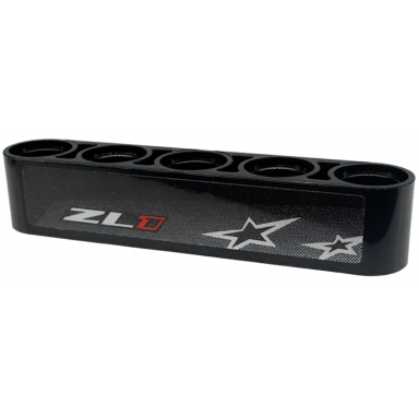 black technic liftarm thick 1 x 5 with red and silver zl1 and 2 stars pattern model right side sticker - set 42153