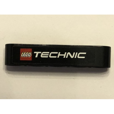 black technic liftarm thick 1 x 5 with lego technic logo pattern sticker - set 9398