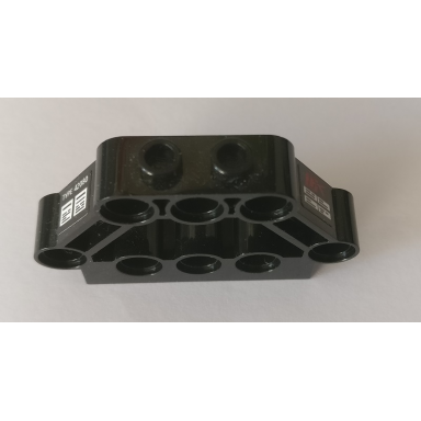 black technic pin connector block 1 x 5 x 3 with stylized red ok white type 42082 and labels pattern stickers - set 42082