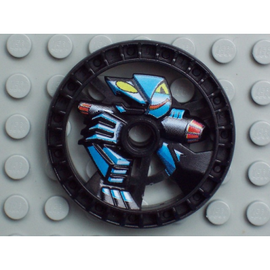 technic disk 5 x 5 - roborider talisman wheel skeleton mold with robot pattern
