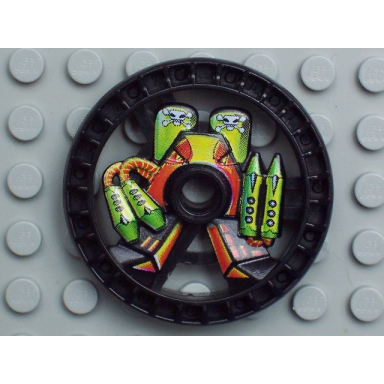 technic disk 5 x 5 - roborider talisman wheel toxic mold with robot pattern