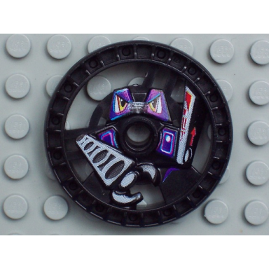 black technic disk 5 x 5 - roborider talisman wheel grab mold with robot pattern
