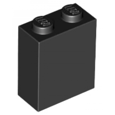 black brick 1 x 2 x 2 with inside stud holder