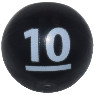 black technic ball joint with white 10 and underline pattern