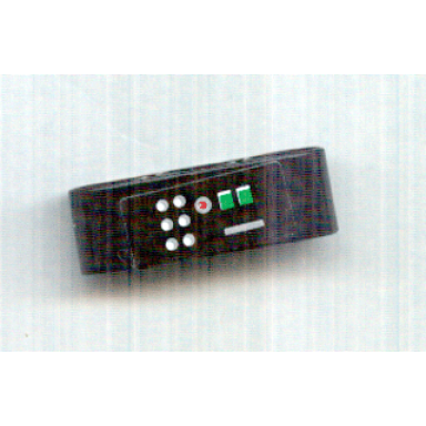 black technic liftarm thick 1 x 3 with red green and white buttons pattern model right sticker - set 8010