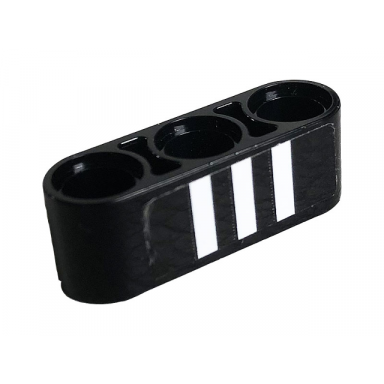 black technic liftarm thick 1 x 3 with 3 white stripes on black background pattern sticker - set 42096