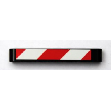 black technic liftarm thick 1 x 7 with red and white danger stripes pattern model left side sticker - set 8110