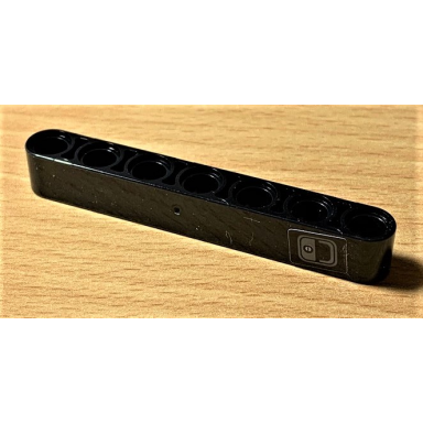 black technic liftarm thick 1 x 7 with dark bluish gray door handle pattern sticker - set 42078