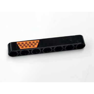 black technic liftarm thick 1 x 7 with orange tread plate pattern model right side sticker - set 42081