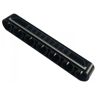black technic liftarm thick 1 x 7 with dark bluish gray grille and silver stripe pattern sticker - set 42126