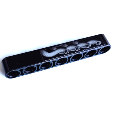 black technic liftarm thick 1 x 7 with 4 silver exhaust pipes pattern model left side sticker - set 42106