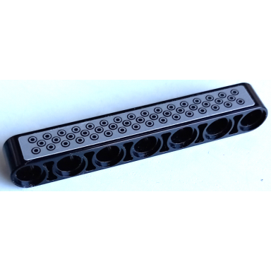 black technic liftarm thick 1 x 7 with black and silver tread plate with circles pattern sticker - set 42106