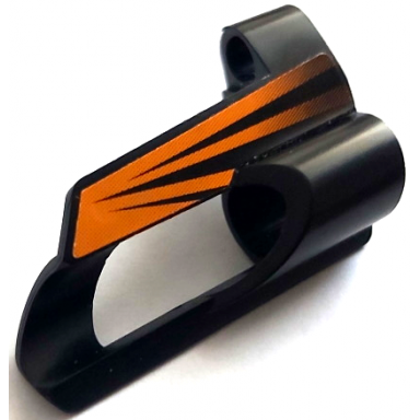 black technic panel fairing 5 small short large hole side a with orange radiating stripes pattern sticker - set 8516