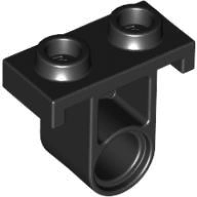 black technic pin connector plate with hole on bottom