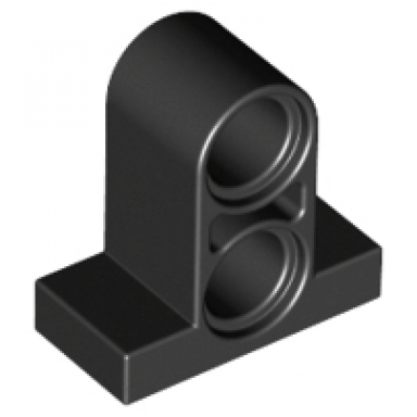 black technic pin connector plate 1 x 2 x 1 2 3 with 2 holes on top