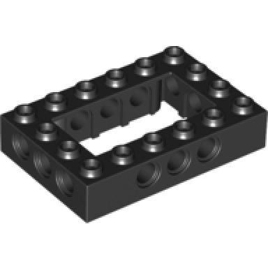 black technic brick 4 x 6 open center