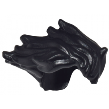black minifigure hair wavy and windblown to one side