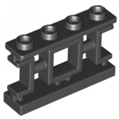 black fence 1 x 4 x 2 ornamental asian lattice with square and 4 studs