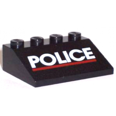 black slope 33 3 x 4 with white police and red line pattern