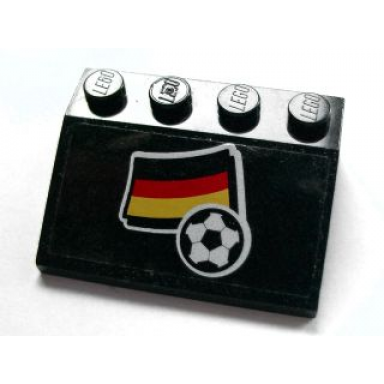 black slope 33 3 x 4 with flag of germany and soccer ball pattern sticker - set 3404