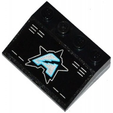 black slope 33 3 x 4 with vents and ultra agents logo pattern sticker - set 70169